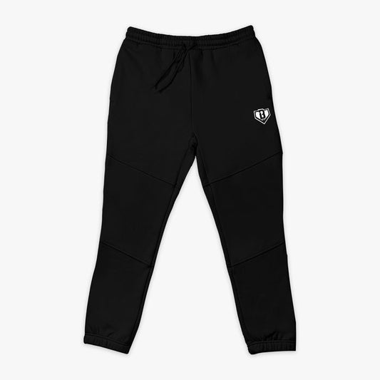 Black sweatpants with a BL101 logo on a white background