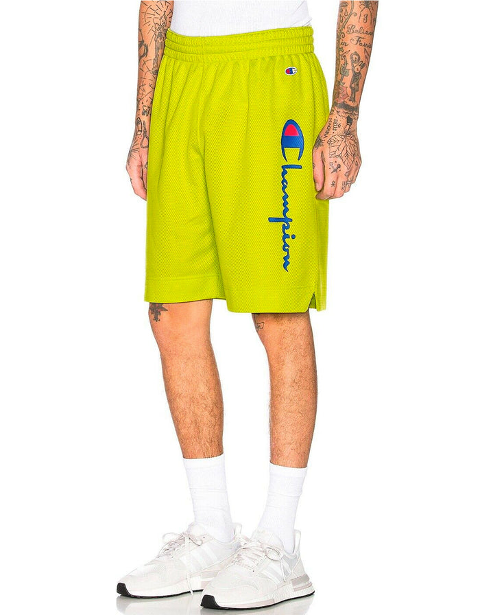 BASKETBALL MESH SCRIPT LOGO SHORTS GREEN CONFECTION