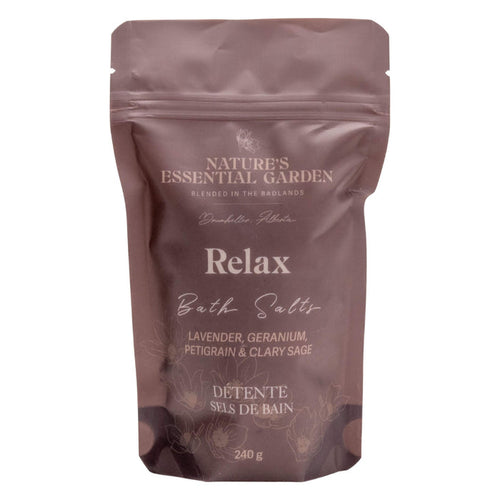 Bag of Nature's Essential Garden Bath Salts - Relax 240g
