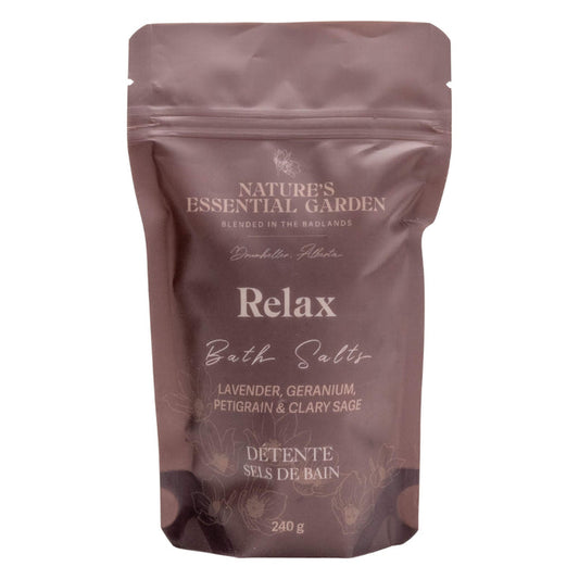 Bag of Nature's Essential Garden Bath Salts - Relax 240g