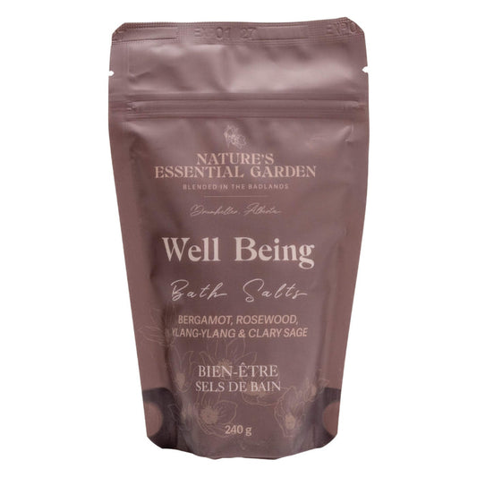 Bag of Nature's Essential Garden Bath Salts - Well Being Bath Salts 240g