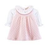 BCC Delicate Roses Jacquard Jumper w/ Blouse-Pink