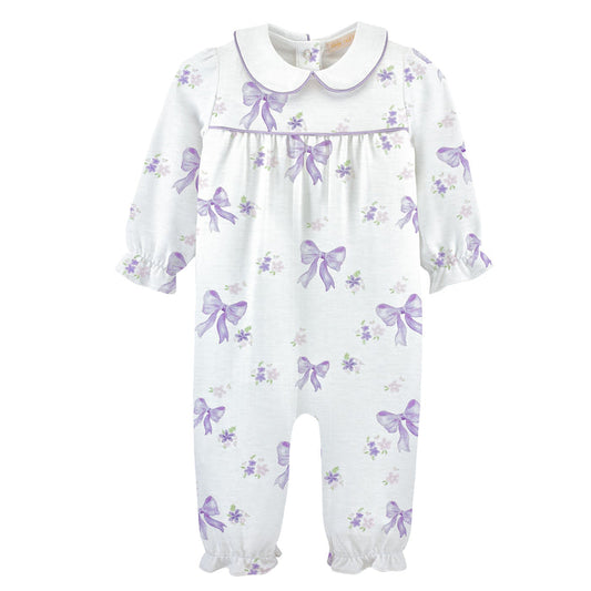 BCC Lav. Bows Printed Playsuit w/ Collar