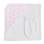 BCC Tiny Bunch of Roses Printed Hooded Towel & Mitt