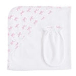 BCC Tiny Pretty Bows Printed Hooded Towel & Mitt