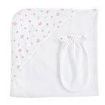 BCC Tiny Rosebud Printed Hooded Towl w/ Mitt