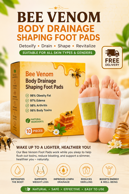 Bee Venom Body Drainage Shaping Foot Pads (10 Pcs) — Free Delivery