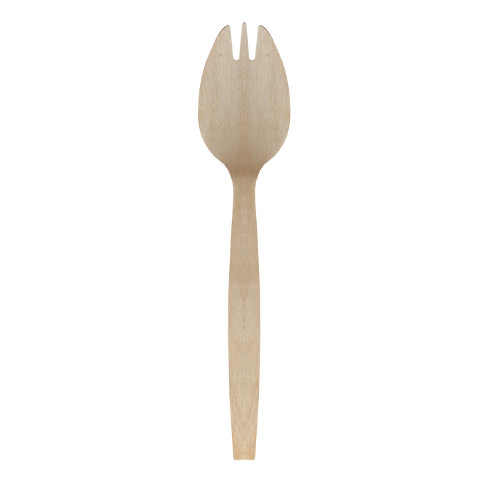 Dispo Biodegradable Cutlery Large Sporks / 147mm / 5000 Sporks Biodegradable Wooden Sporks