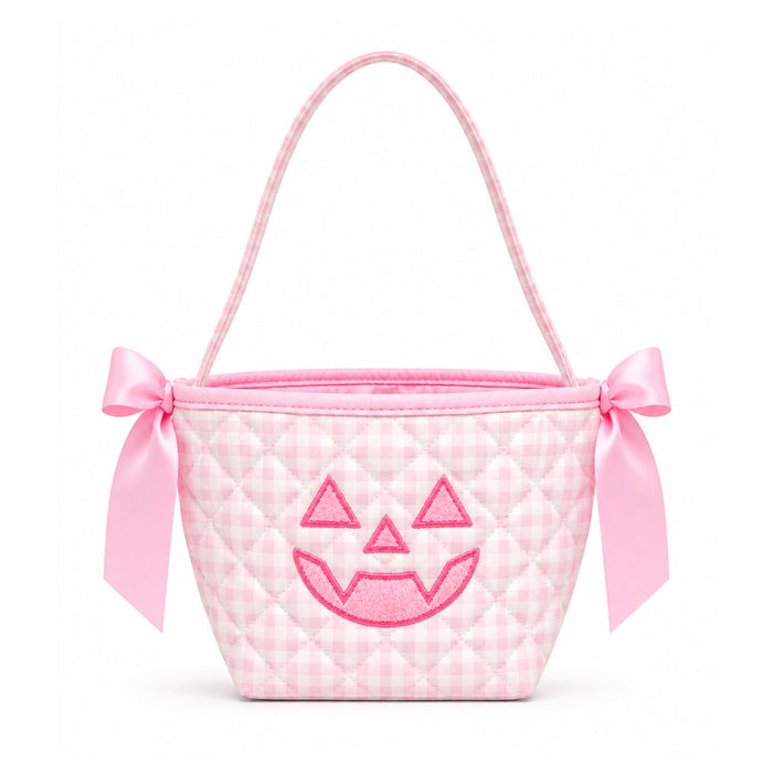 Bits & Bows Halloween Petite Pumpkin Tote in Pink
