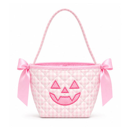 Bits & Bows Halloween Petite Pumpkin Tote in Pink