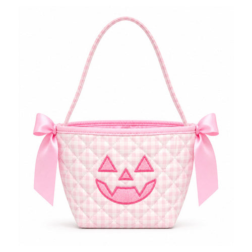 Bits & Bows Halloween Petite Pumpkin Tote in Pink
