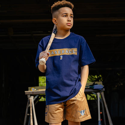 Youth Baseball Bat Co Brown Mesh Shorts Outfit