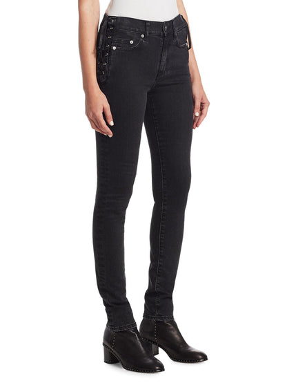 ALEXANDER MCQUEEN BLACK LACED HARVEY JEANS