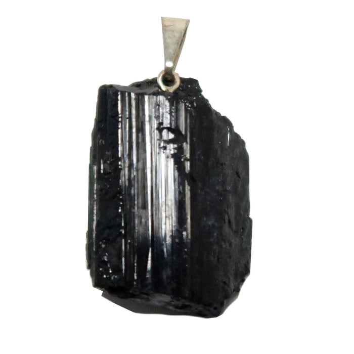 rough black tourmaline pendant
