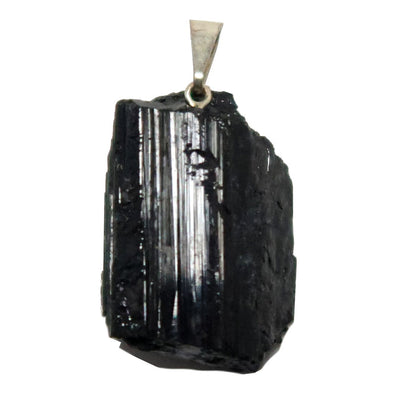 rough black tourmaline pendant