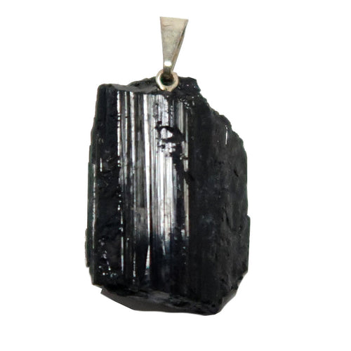 rough black tourmaline pendant