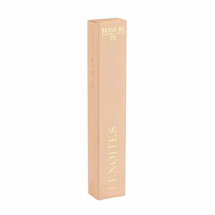 Brush Me Blending Angled Brush No. 103 by Lenoites, featuring a sleek blush packaging with the brand logo, displayed against a white background.