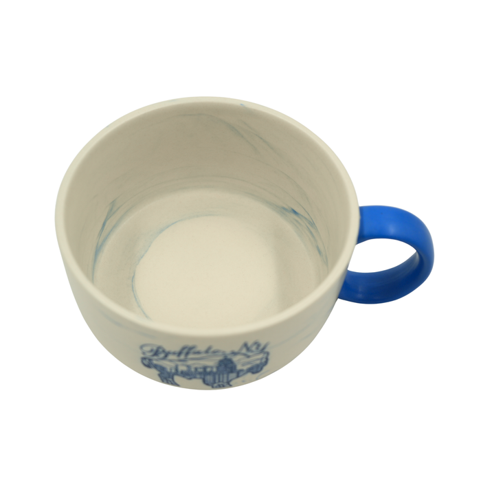 Blue Stoneware Skyline Soup Mug
