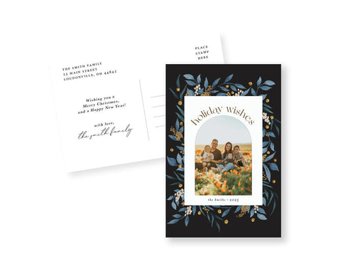 Blue Wreath Postcard
