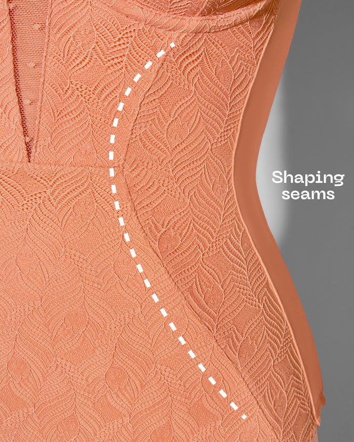 Close up detail graphic of the front of Bombshell - Lace Papaya