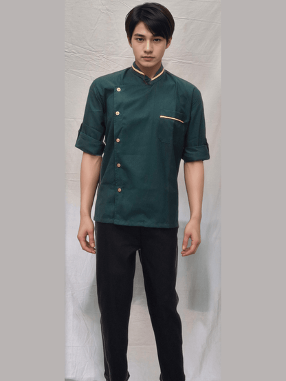 Bottle Green Chef Coat for Professional Chefs and Culinary Enthusiasts - J R GARMENTS