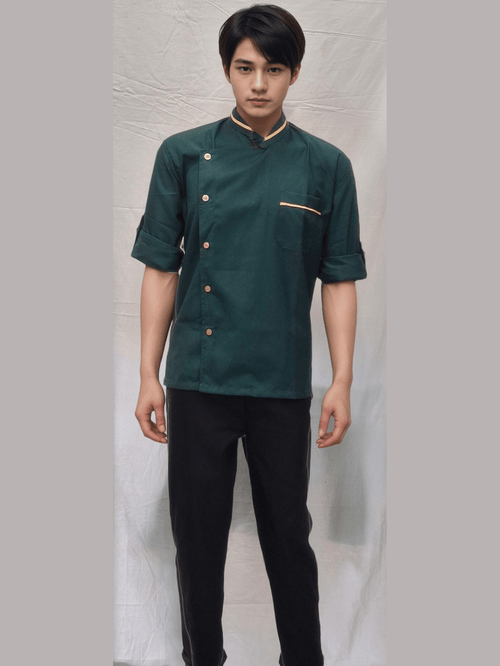 Bottle Green Chef Coat for Professional Chefs and Culinary Enthusiasts - J R GARMENTS