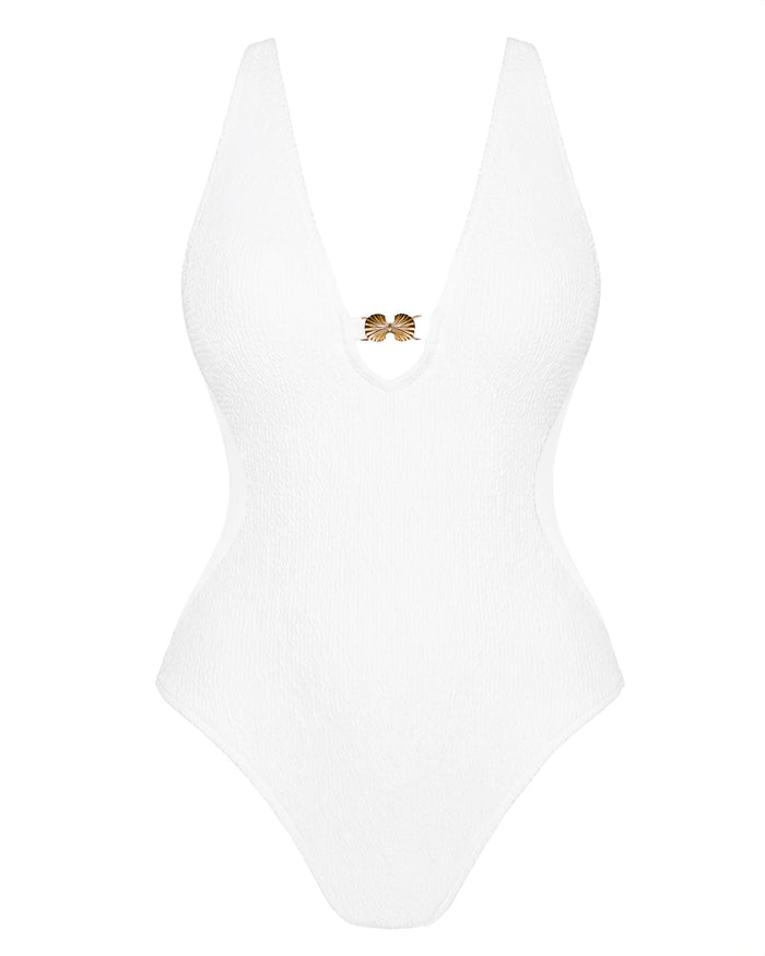 Outine image of Brazilian Plungey Keyhole - Crinkle White