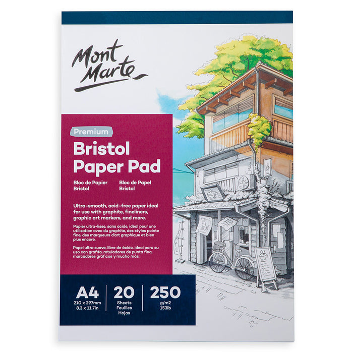 Bristol Paper Pad Premium A4 250gsm 20 Sheets