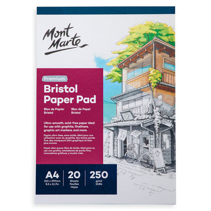Bristol Paper Pad Premium A4 250gsm 20 Sheets