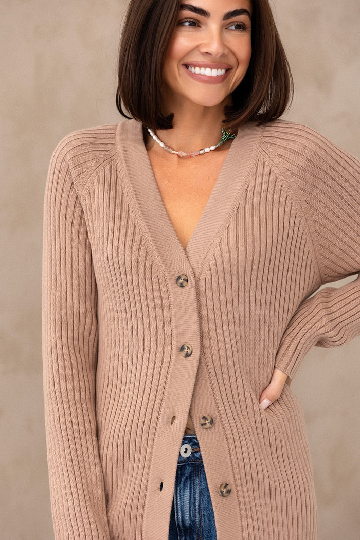 Brittney Cardigan - Taupe