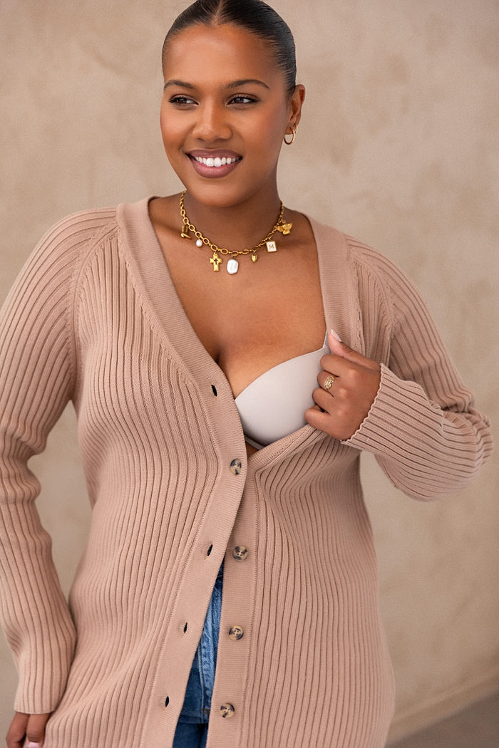 Brittney Cardigan - Taupe