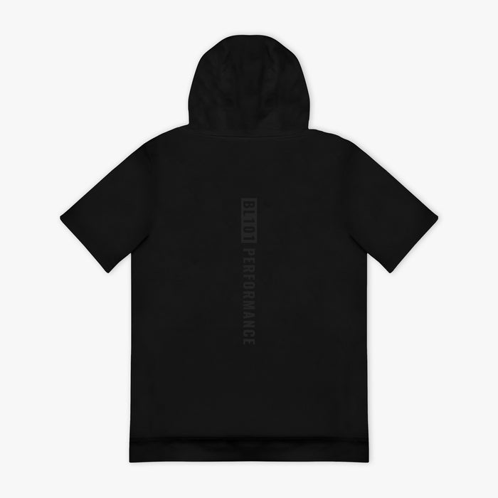 Black hoodie with a Black 'BL101 PERFORMANCE' text on the back