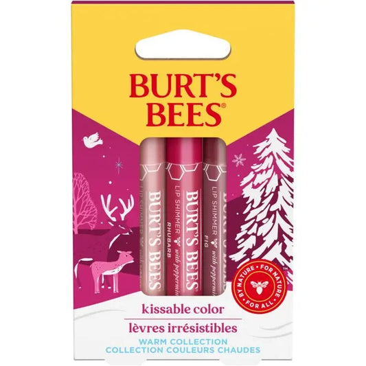 Burt's Bees Kissable Colour Lip Shimmer Gift Set Warm Collection