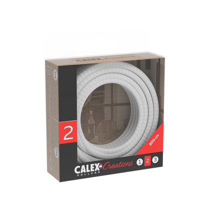 Calex Creations Fabric cable - White - 3meter