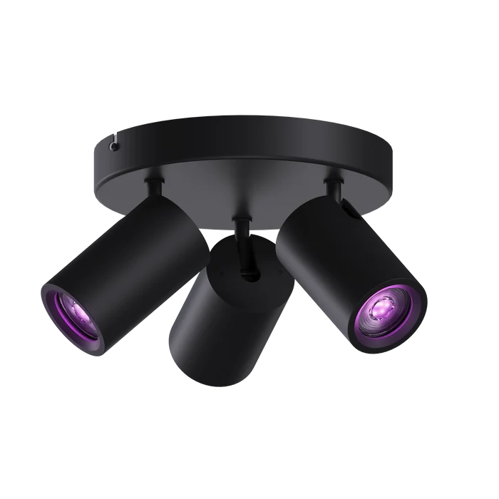 Calex Smart Ceiling Light - 3 Light Spot - Black