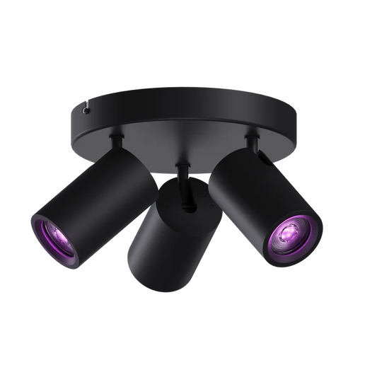 Calex Smart Ceiling Light - 3 Light Spot - Black