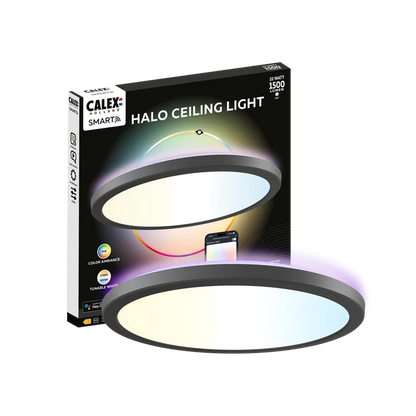 Calex Smart Halo Ceiling Light - 30cm - RGB + CCT - Black