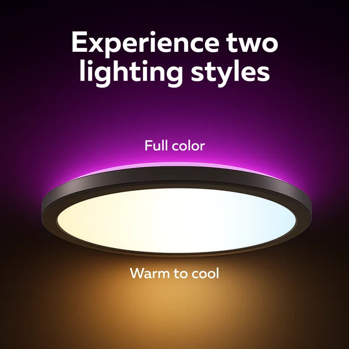 Calex Smart Halo Ceiling Light - 40cm - RGB + CCT - Black