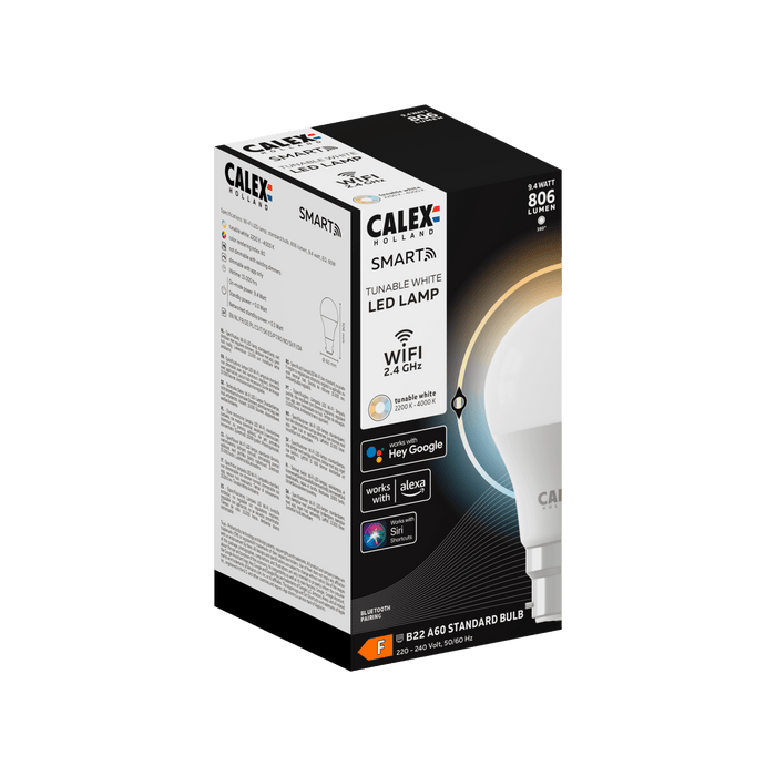 Calex Smart LED Bulb - B22 - A60 - Warm White - 9.4W - Dimmable