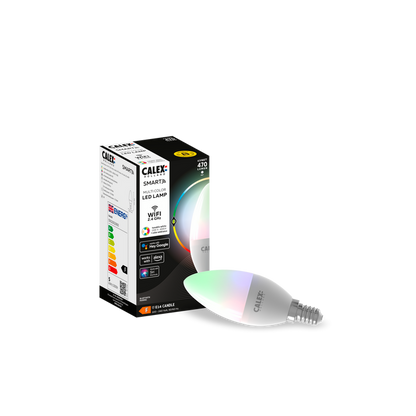 Calex Smart LED Bulb - E14 - B35 - 4.9W - RGB - White - Dimmable