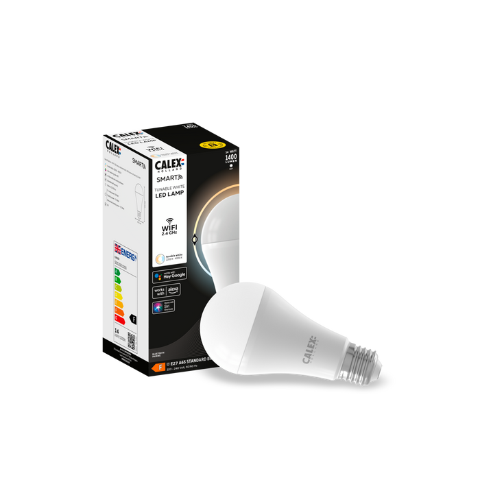 Calex Smart LED Bulb - E27 - A65 - 14W - White - Dimmable