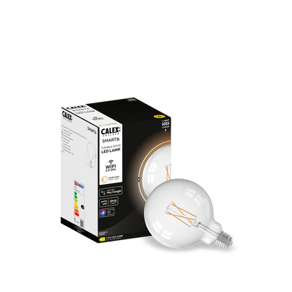 Calex Smart LED Bulb - Filament - E27 - G125 - Clear - 7W - Dimmable
