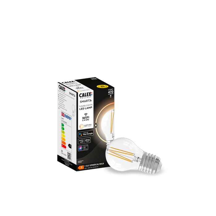 Calex Smart LED Bulb - Filament - E27 - P45 - Gold - 4.9W - Dimmable