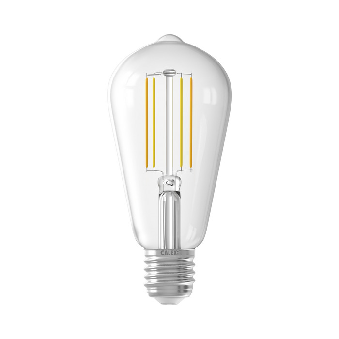 Calex Smart LED Bulb - Filament - E27 - ST64 - Clear - 7W - Dimmable