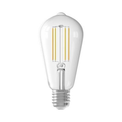 Calex Smart LED Bulb - Filament - E27 - ST64 - Clear - 7W - Dimmable
