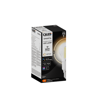 Calex Smart LED Bulb - Filament - P45 - Clear - E14 - 4.5W - CCT