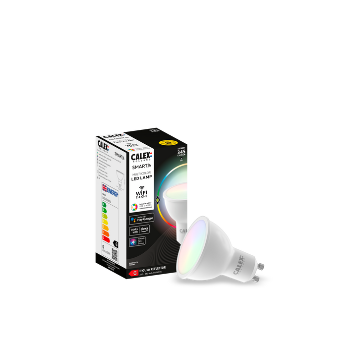 Calex Smart LED Lamp - Reflector - GU10 - 4.9W - RGB - Dimmable