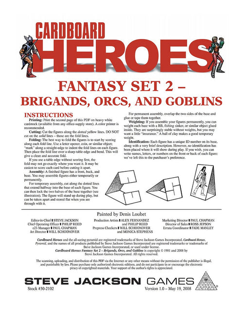 Cardboard Heroes: Fantasy Set 02 - Brigands, Orcs, and Goblins