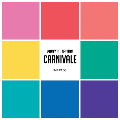 Catherine Pooler - Party Collection - Carnivale Ink Pads. The Carnivale Collection has 8 gorgeous vibrant ink refill colors. Select All That Jazz, Be Mine, Coral Cabana, Grape Crush, Limoncello, Mardi Gras, Samba, Suede Shoes. Available at Embellish Away located in Bowmanville Ontario Canada.