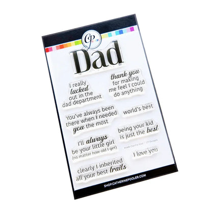 Catherine Pooler - Sentiment Stamps - Inside Out for Dad. Available at Embellish Away located in Bowmanville Ontario Canada.